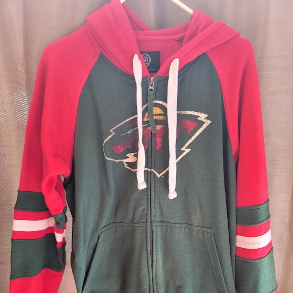 MN Wild Zip-Up Sweatshirt Size Medium